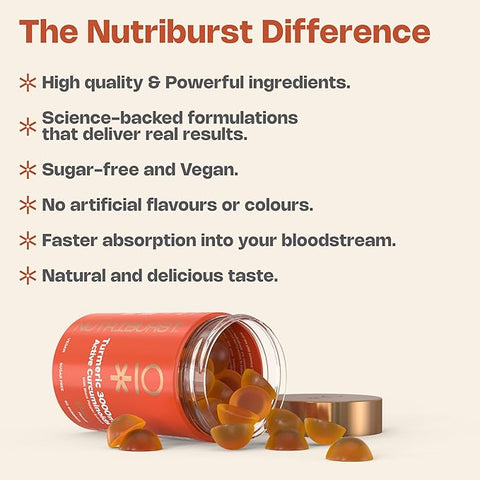 Nutriburst Turmeric 3000mg  Ginger  60 Gummies