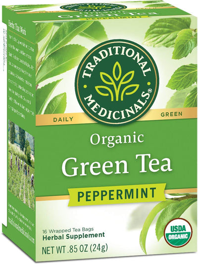 Traditional Medicinals Organic Green Tea, Peppermint, 16 Count