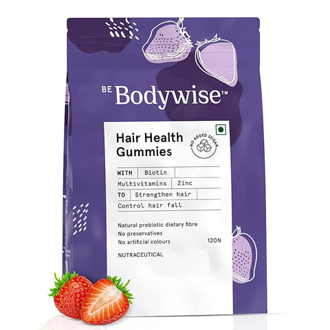 Be Bodywise Biotin Hair Gummies for Stronger, Shinier Hair & Nails | 120 Day Pack Strawberry