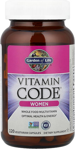 Garden Of Life Multivitamin For Women - Vitamin Code Women'S Raw Whole Food Vitamin Supplement With Probiotics, Vegetarian, 120 Count