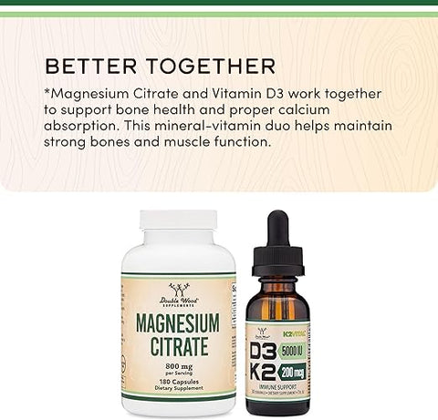 سترات المغنيسيوم دبل وود ٤٠٠ ملغ، ١٨٠ كبسولة