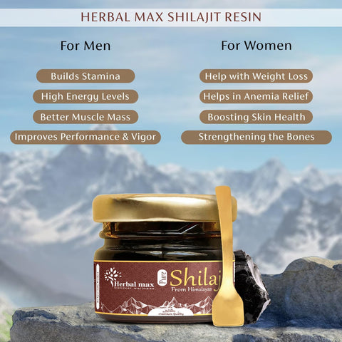 Herbal max Ayurveda 100% Ayurvedic, Original and Pure Shilajit/Shilajeet Resin