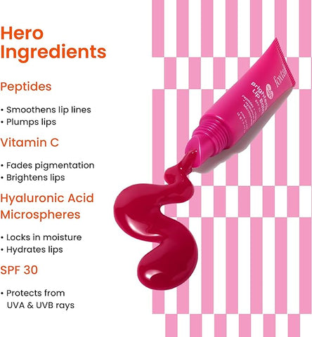 Foxtale Brightening Lip Balm With Peptides, Vitamin C & Hyaluronic Acid Bubblegum Pink Glaze