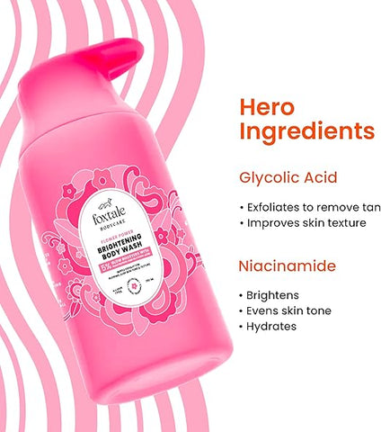 Foxtale Brightening Body Wash With Glycolic Acid & Niacinamide For Glowing Skin