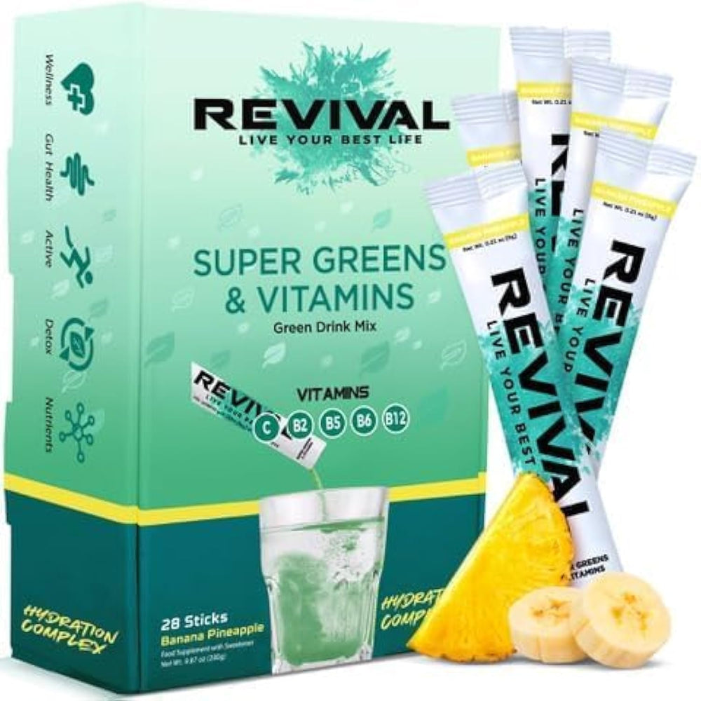 Revival Super Greens Banana Pineapple 28's Serving Pack