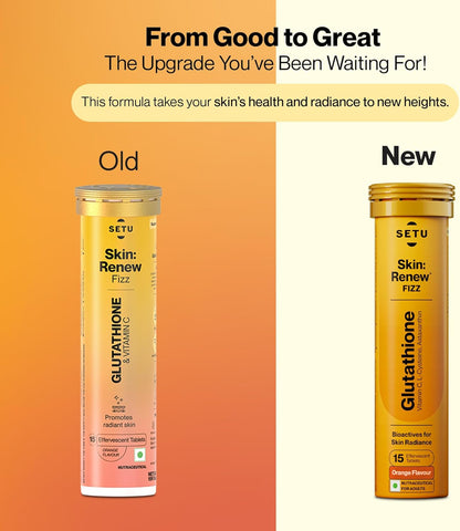 SETU Skin Rejuvenation Combo: Marine Collagen Powder Peach Mango flavor 300g + Glutathione Tablets