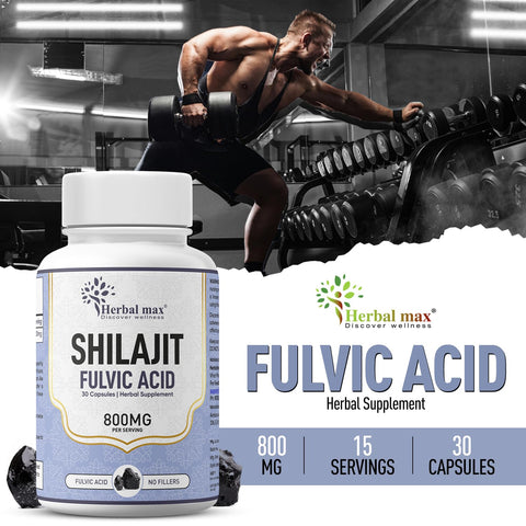 Herbal max Shilajit fulvic Acid 30 Capsule