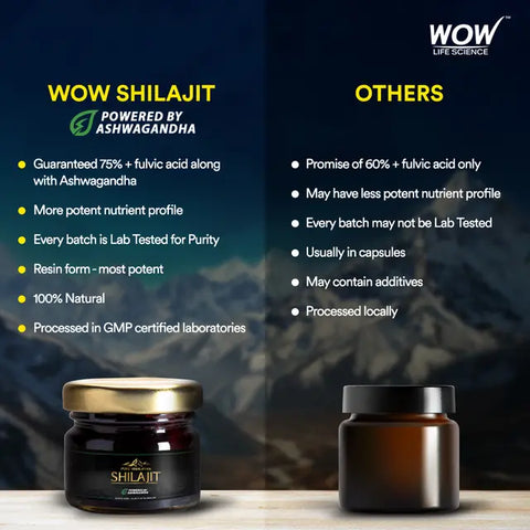 Wow Life Science Pure Himalayan Shilajit Resin | Powered By Ashwagandha - 20 G