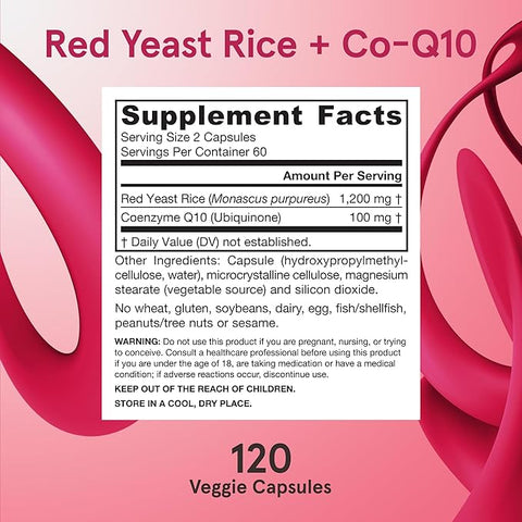 Jarrow Formulas, Vegan Red Yeast Rice + Co-Q10, 120 Veggie Capsules