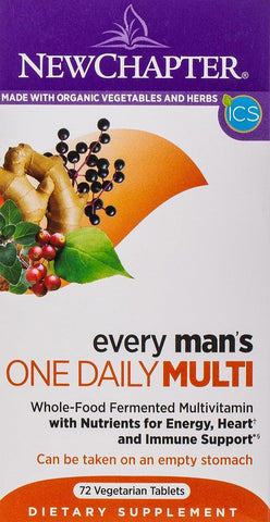 New Chapter Every man's one daily MULTIVITAMINS with Nutrients 72 Vegetarian Tabs (Orange)