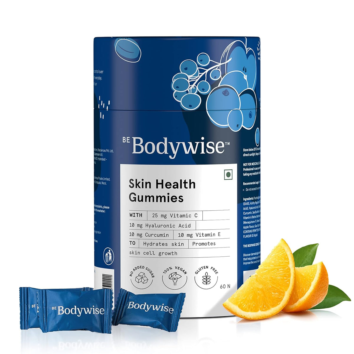 Be Bodywise Collagen Skin Health Gummies | 60 Day Pack | With 10,000 mcg Glutathione 60 Gummies