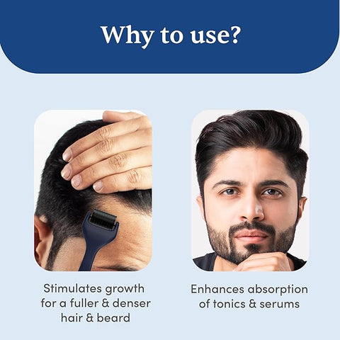 Man Matters Advance Beard Derma Roller For Men | 540 Micro 0.5Mm Titanium Alloy Needles | Beard Health And Development | Stimulates Beard Hair Follicles | Safe, Easy & Effective To Use