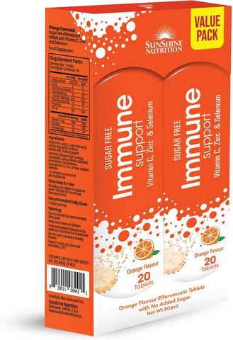 Sunshine N Immune Support Orange Efferv 20 Tabs X2 Valuepack