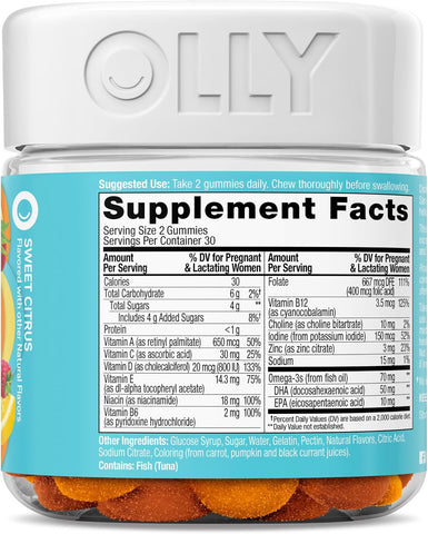 OLLY PRENATAL MULTIVITAMIN GUMMY 60