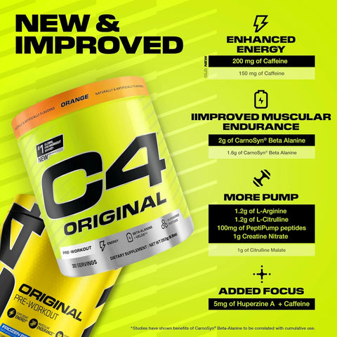 Cellucor C4 Original Pre Workout Powder with Creatine, Orange - 30 Servings – image 3