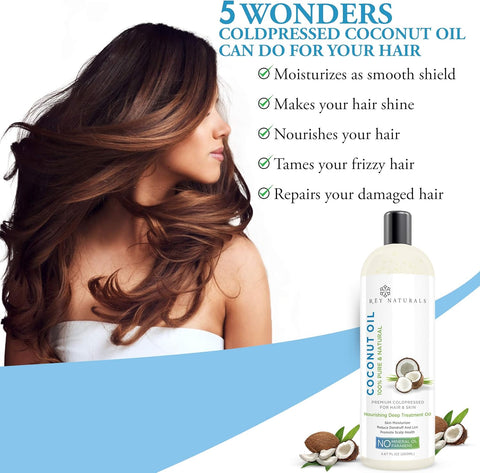 Rey Naturals Sweet Almond Oil & Coconut Oil Combo (200 ml + 200 ml)
