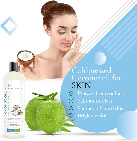 Rey Naturals Sweet Almond Oil & Coconut Oil Combo (200 ml + 200 ml)