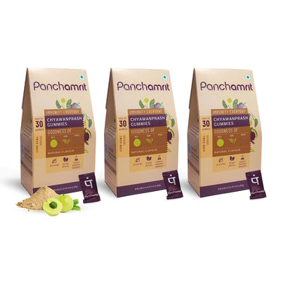 Panchamrit 100% Natural Chyawanprash Gummies 30 Gummies (Pack of 3)
