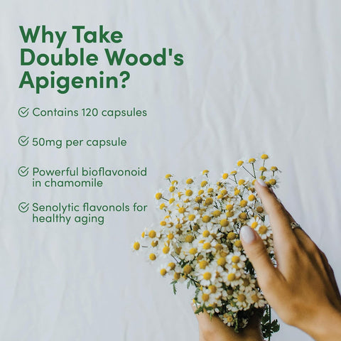 Doublewood Apigenin Supplement 50mg per Capsule 120 Count