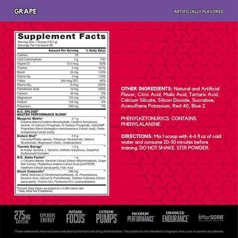 Bsn N.O Xplode 2.45Lb 60Serv Fruit Punch (6/Case)