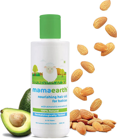 Mamaearth Nourishing Hair Oil For Babies With Almond and Avocado Oil (200ml)