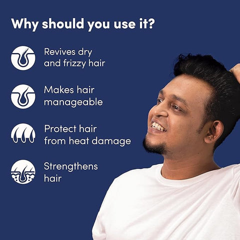 Man Matters Hair Serum For Men With Jojoba And Argan Oil | For Silkier, Shinier, Smoother & Frizz Free Hair | Instant Shine & Smoothness | Non Sticky Hair Serum | 90Ml