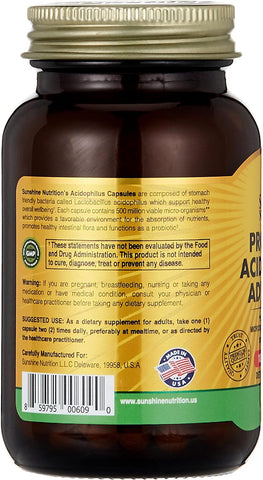 Sunshine Nutrition Probiotic Acidophilus Advanced 100 Cap