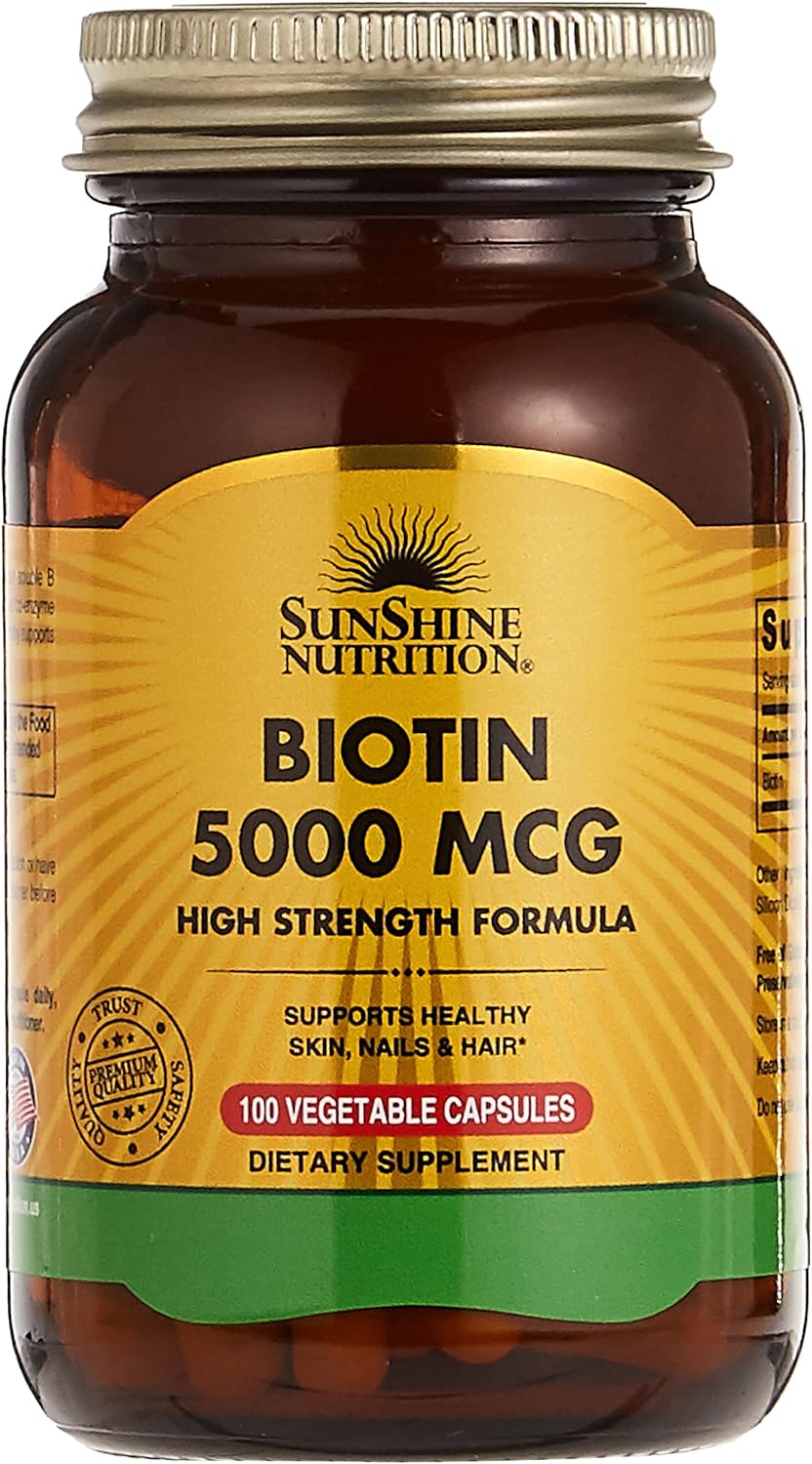 Sunshine N Biotin 5000 Mcg High Strngth Form 100 Cap