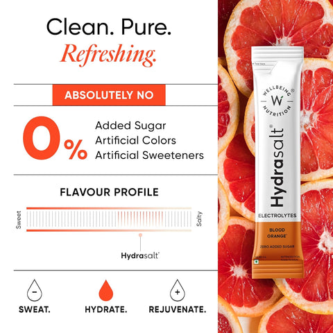 Wellbeing Nutrition Hydrasalt - Blood Orange 90gms (Pack of 15sachets)