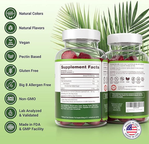Purify Life Vegan Saw Palmetto Gummies 60 for Women & Men