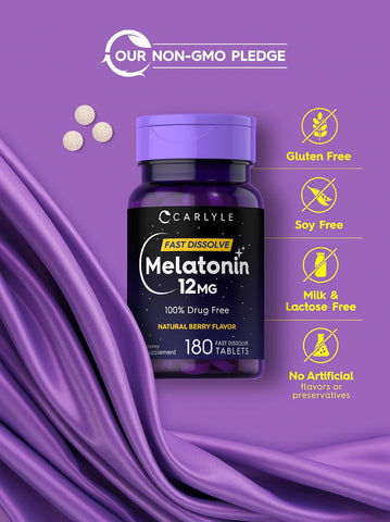 Carlyle Fast Dissolve Melatonin 12 Mg 180 Tablets