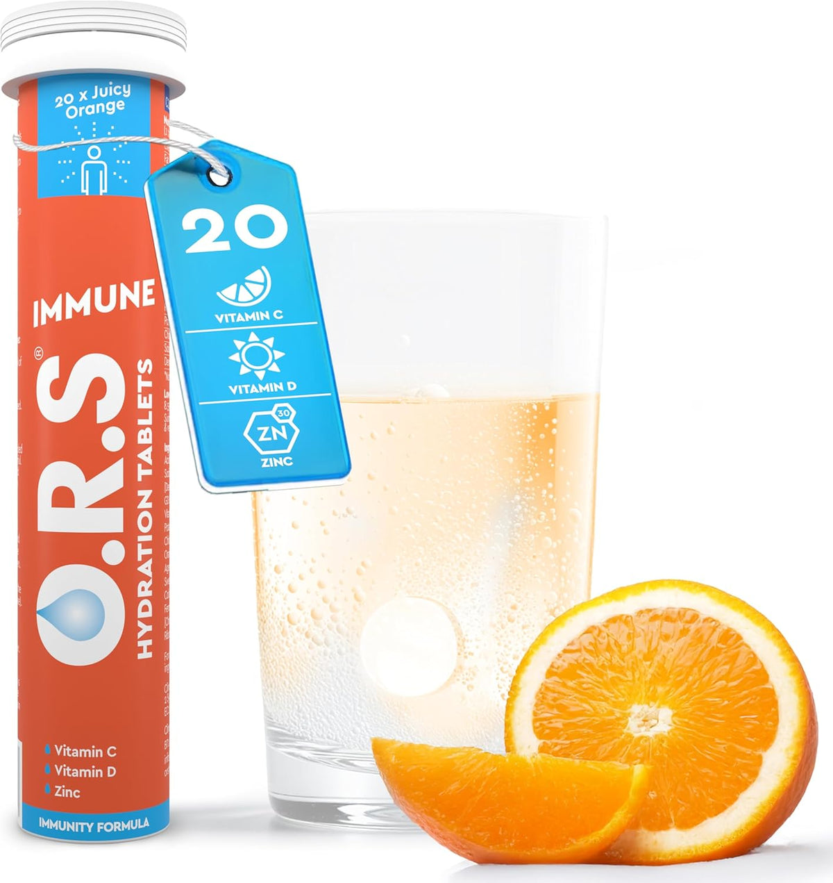 Ors Immune Tablets With Electrolytes, Vegan, Gluten And Lactose Free Formula - Juicy Orange Flavour 20'S