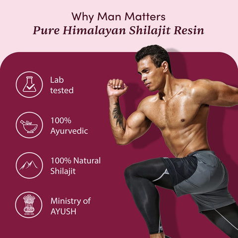 Man Matters 100% Pure Himalayan Shilajit Resin For Men 20g | Boosts Immunity & Strength | No Added Preservatives | 100% Vegetarian