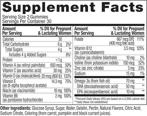 OLLY PRENATAL MULTIVITAMIN GUMMY 60
