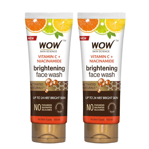 Wow Skin Science Brightening Vitamin C Face Wash  No Parabens, Sulphate, Silicones & Color  Pack Of 2  Net Vol 200ml