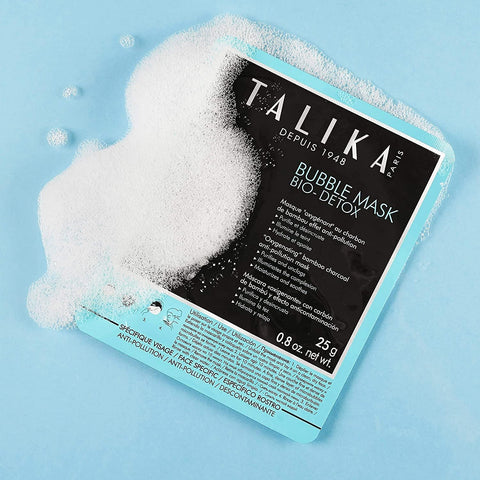 Talika Bubble Mask - Bio Detox Oxygenating Sheet Mask - Deep Cleansing Unclogs Pores - Purifying, Moisturizing, Illuminating Treatment