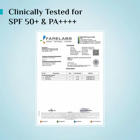 Pilgrim 1% Hyaluronic Acid Sunscreen Gel SPF50 with Korean White Lotus 50g