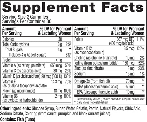 OLLY PRENATAL MULTIVITAMIN GUMMY 60