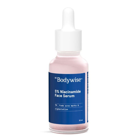 Be Bodywise 5% Niacinamide Face Serum (Beginner Friendly Formula) 30 ml | Sourced from Netherlands | With 0.1% Hyaluronic Acid, 0.5% Alpha Arbutin & Centella Water | For Dark Spots & Acne Marks