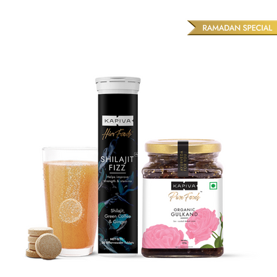 Kapiva Energy & Cooling Combo : Shilajit Fizz + Organic Gulkand Combo