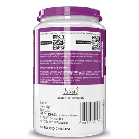 HealthyHey Betaine Trimethylglycine (TMG) - 120 Veg. Capsules