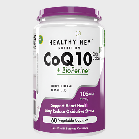 HealthyHey High Absorption CoQ10 with BioPerine - 125 mg - 60 Capsules