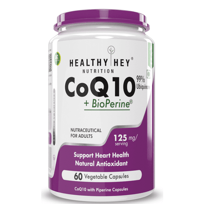 HealthyHey High Absorption CoQ10 with BioPerine - 125 mg - 60 Capsules