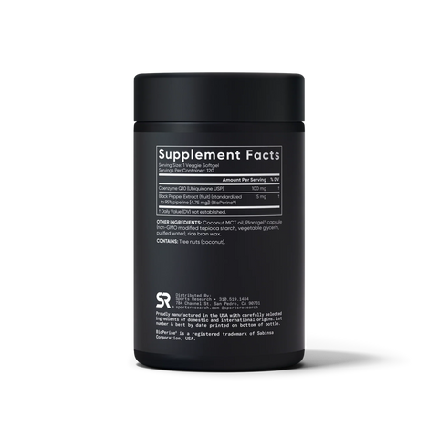 Sports Research CoQ10 100mg Enhanced with Coconut Oil & Bioperine Vegan Certified and Non-GMO Verified 120 Veggie Softgels for Better