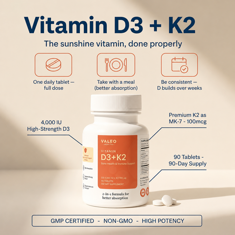 Valeo Vitamin D3 + K2 - 90 tablets