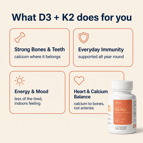 Valeo Vitamin D3 + K2 - 90 tablets