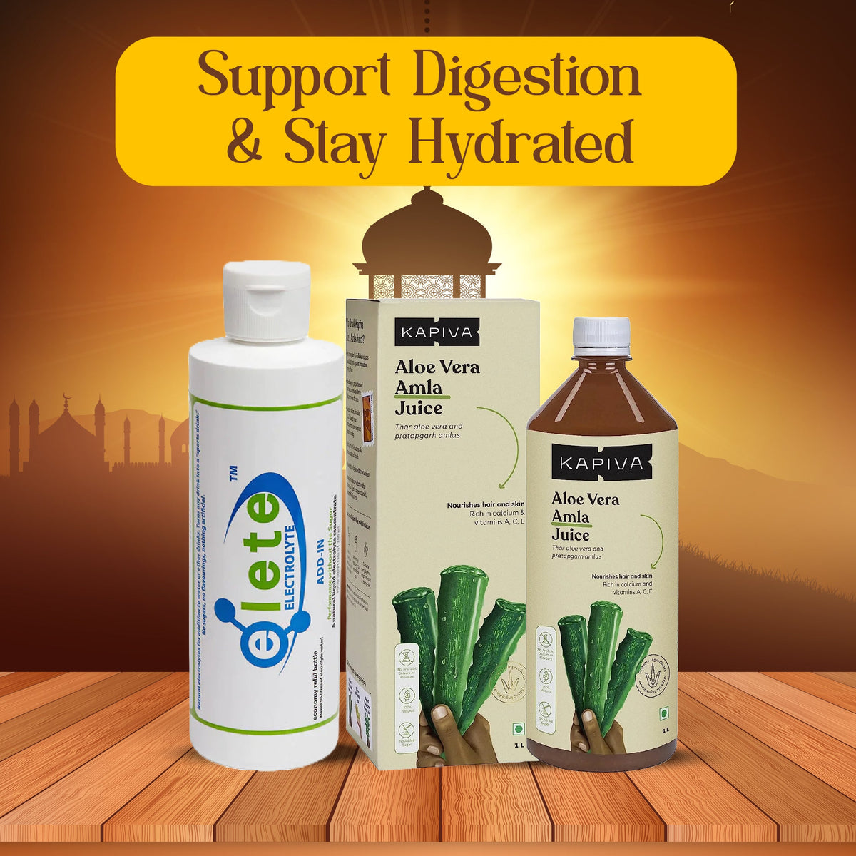 Elete Electrolyte 120 ml + Kapiva Aloe Vera amla Juice