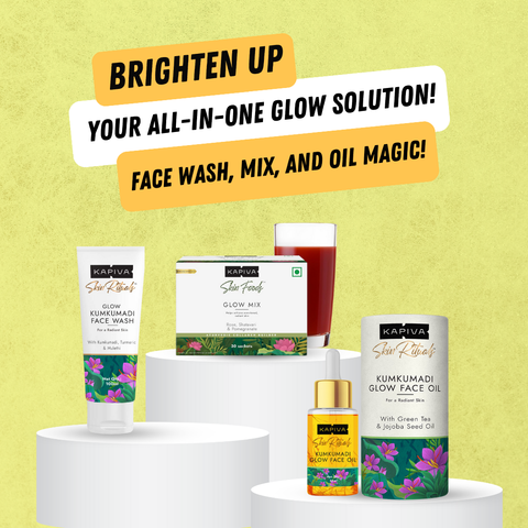 KAPIVA Glow Kumkumadi face Wash + Glow Mix + Kumkumadi face oil combo