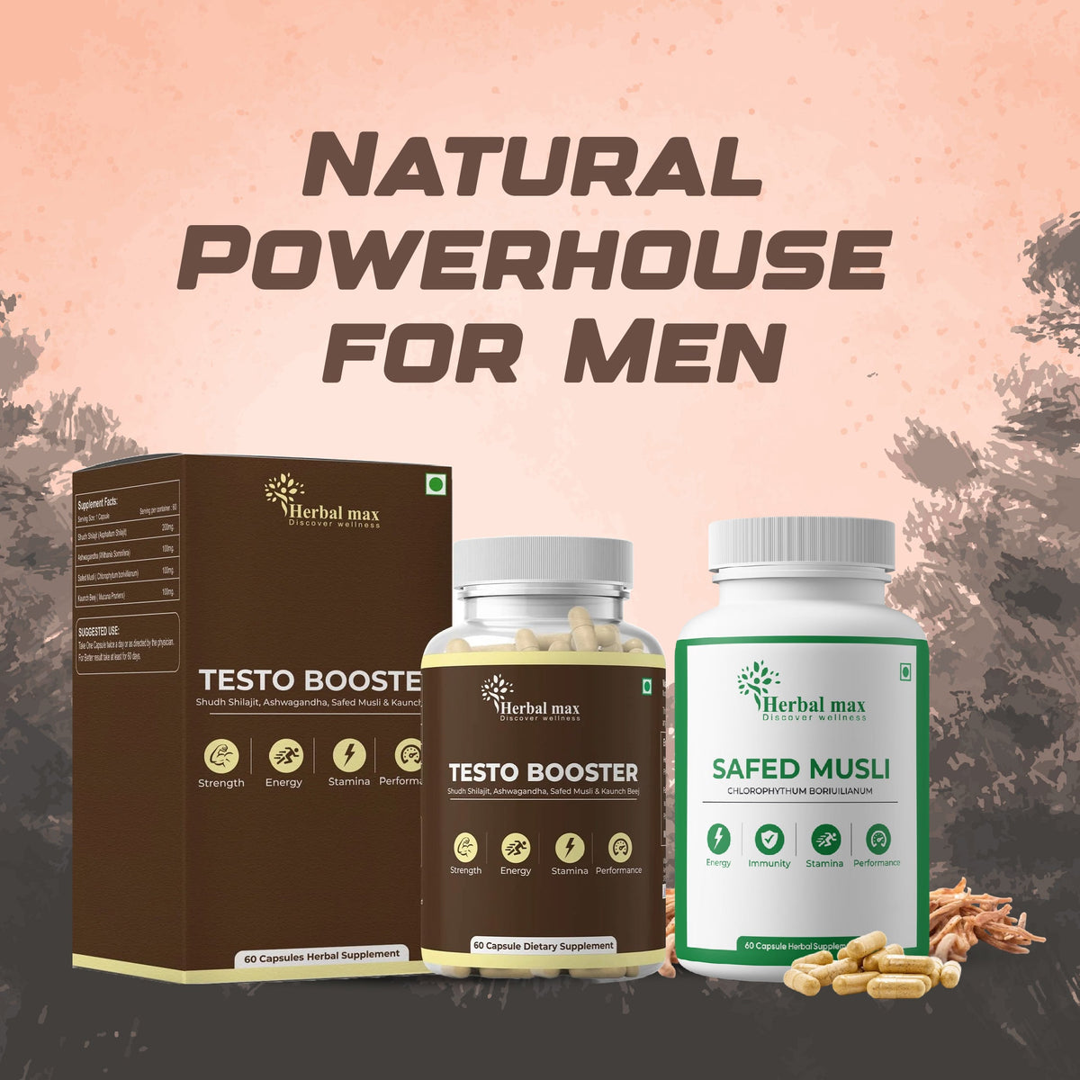 Herbal Max Testo Booster + Safed Musli