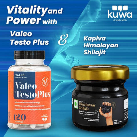 Ultimate Male Vitality Bundle - Valeo TestoPlus & Kapiva Shilajit Resin